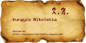 Kurgyis Nikoletta névjegykártya
