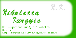 nikoletta kurgyis business card